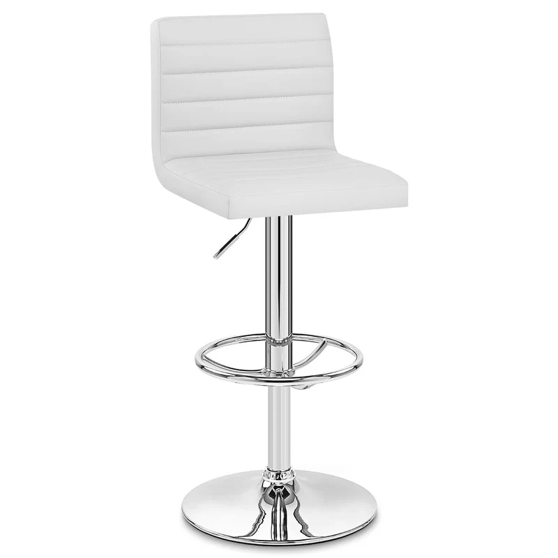 Chaise de Bar Faux Cuir Chrome - Mint Blanc
