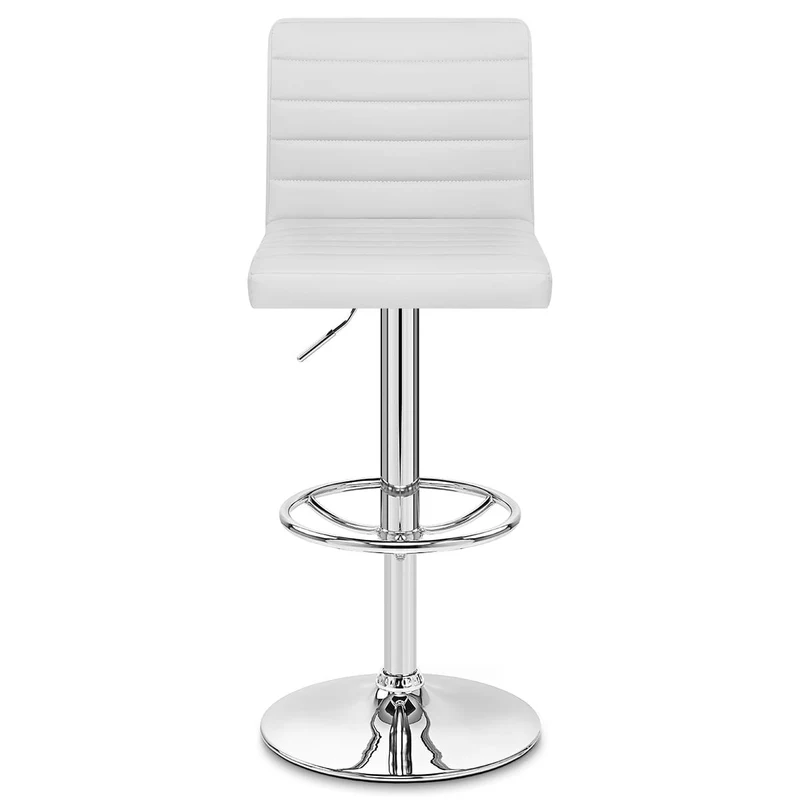 Chaise de Bar Faux Cuir Chrome - Mint Blanc