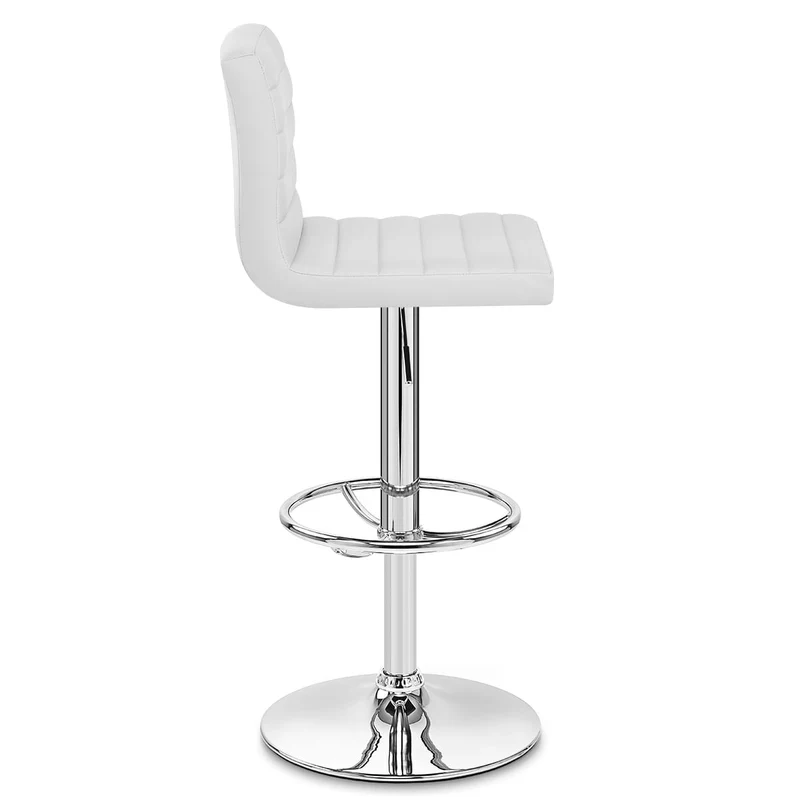 Chaise de Bar Faux Cuir Chrome - Mint Blanc