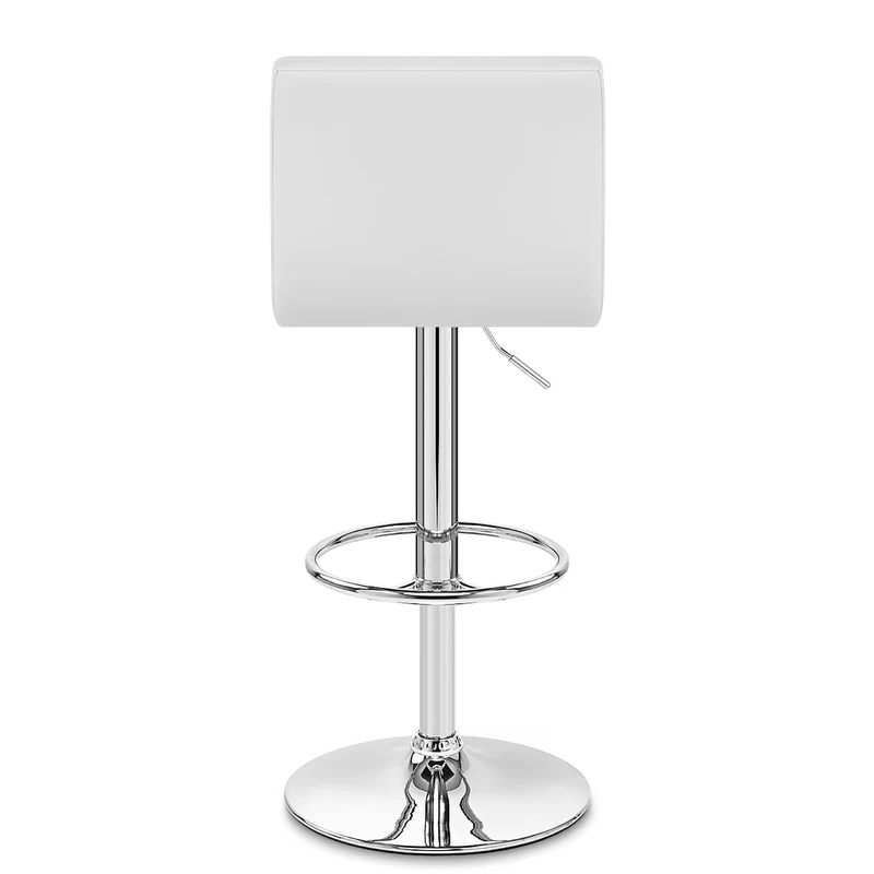 Chaise de Bar Faux Cuir Chrome - Mint Blanc