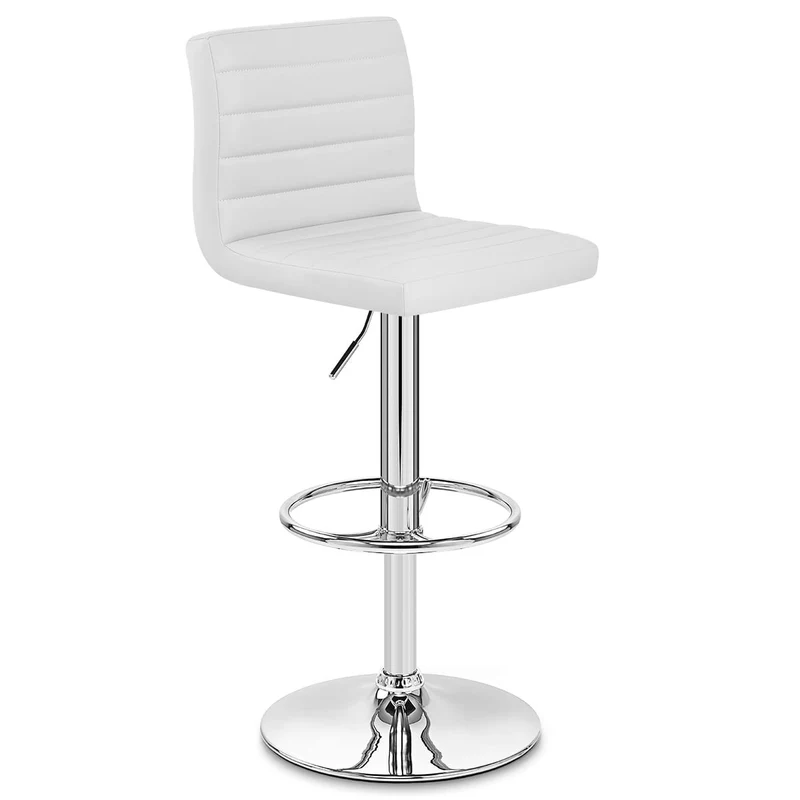 Chaise de Bar Faux Cuir Chrome - Mint Blanc