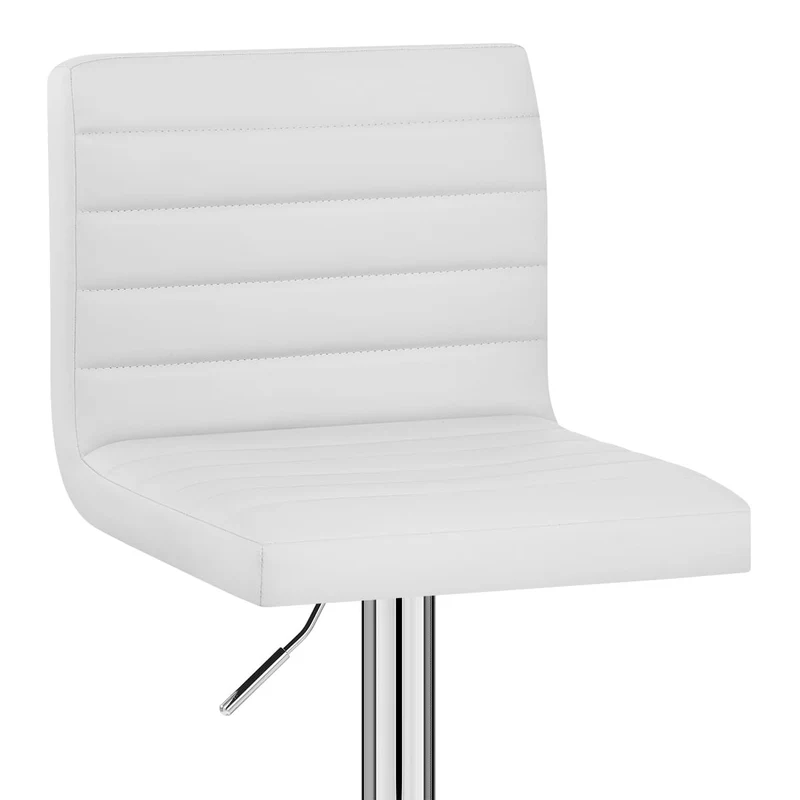 Chaise de Bar Faux Cuir Chrome - Mint Blanc