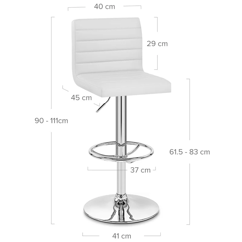 Chaise de Bar Faux Cuir Chrome - Mint Blanc