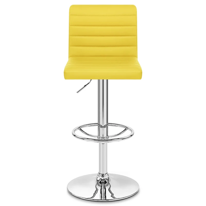Chaise de Bar Faux Cuir Chrome - Mint Jaune