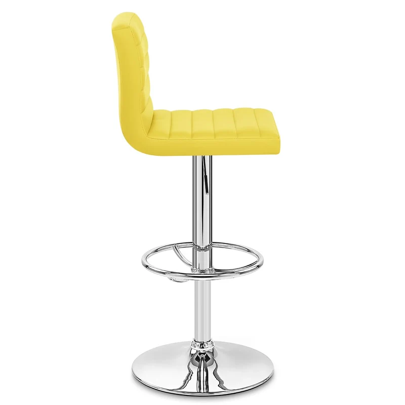 Chaise de Bar Faux Cuir Chrome - Mint Jaune
