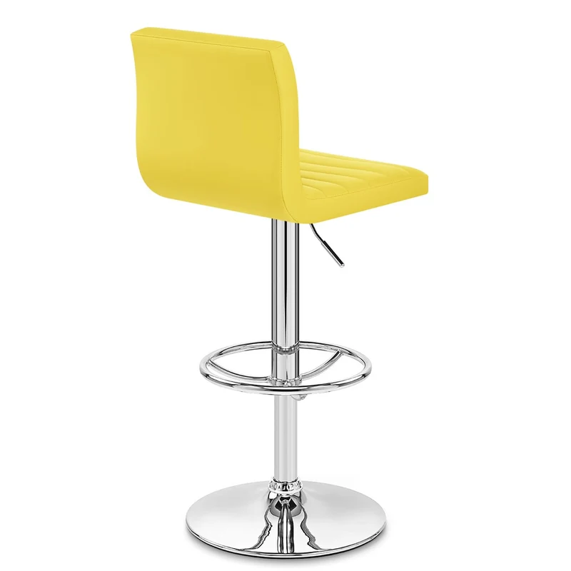 Chaise de Bar Faux Cuir Chrome - Mint Jaune