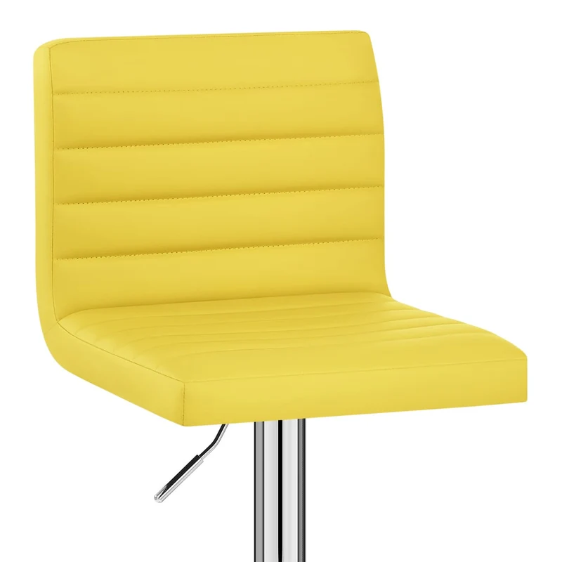 Chaise de Bar Faux Cuir Chrome - Mint Jaune