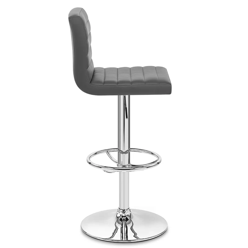 Chaise de Bar Faux Cuir Chrome - Mint Gris
