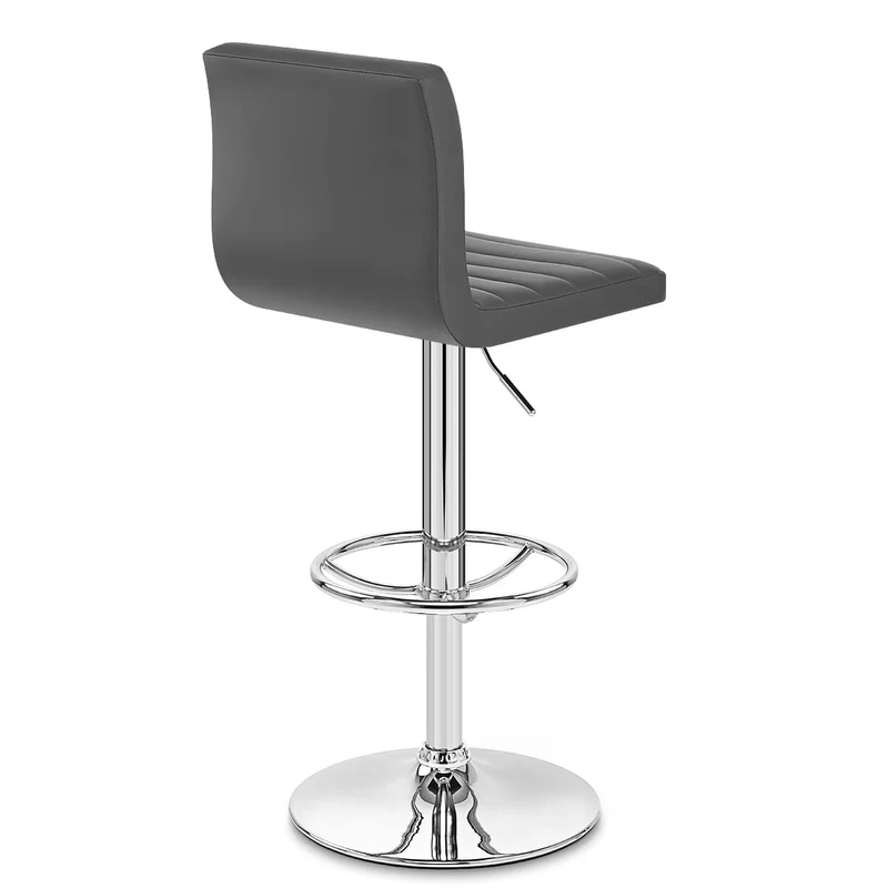 Chaise de Bar Faux Cuir Chrome - Mint Gris