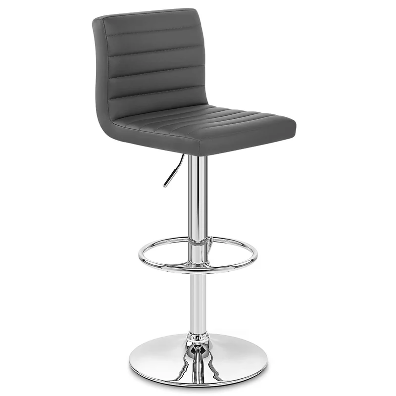 Chaise de Bar Faux Cuir Chrome - Mint Gris