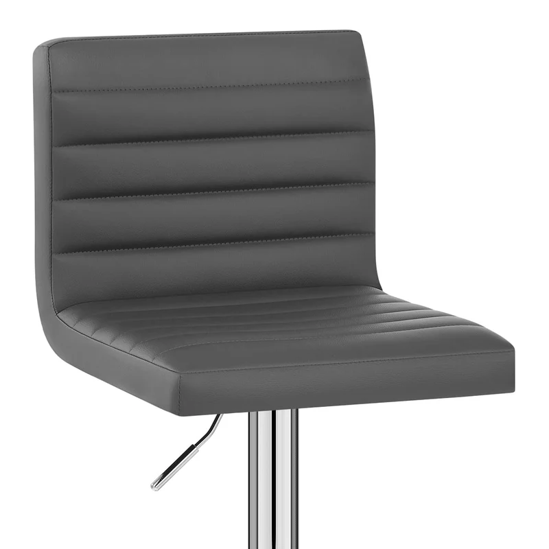 Chaise de Bar Faux Cuir Chrome - Mint Gris