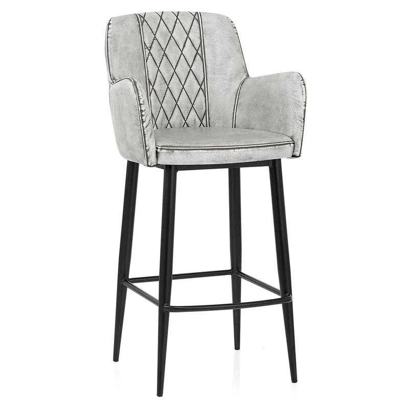 Tabouret de Bar Faux Cuir - Maverick Blanc