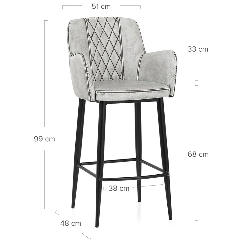 Tabouret de Bar Faux Cuir - Maverick Blanc
