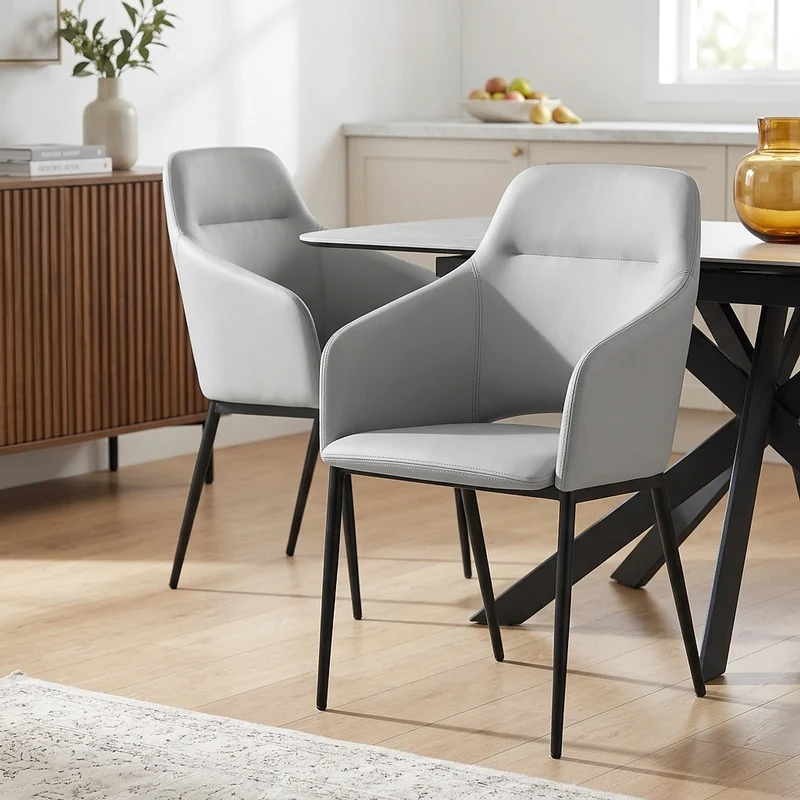 Chaise Faux Cuir - Palma Gris