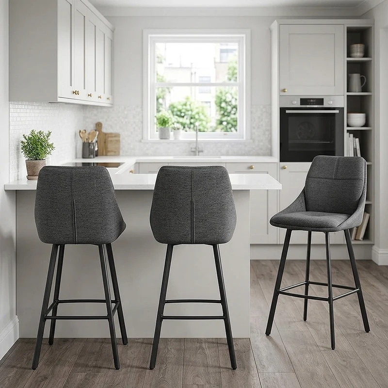 Chaise de Bar Tissu - Nova Gris