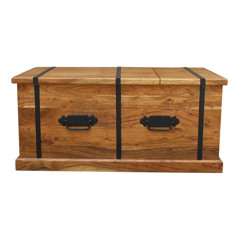 Table basse coffre rectangulaire en acacia massif