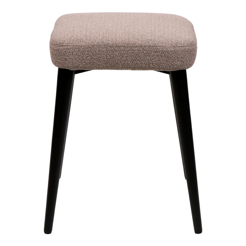 Tabouret rembourré en tissu et métal noir - Midi