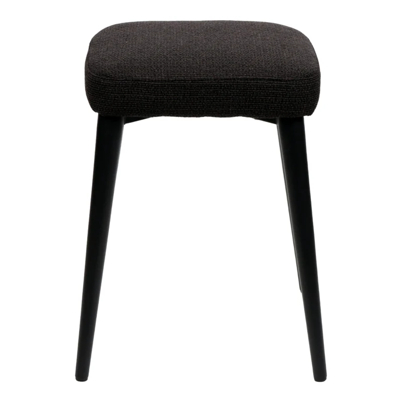 Tabouret rembourré en tissu et métal noir - Midi
