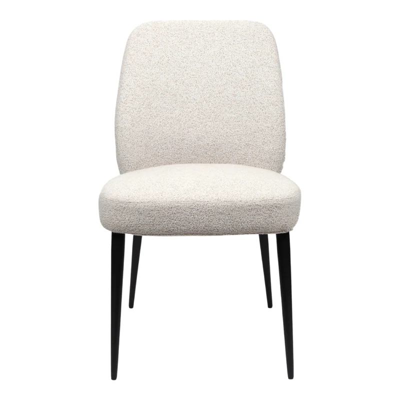 Chaise de salle à manger rembourrée en tissu et métal noir - Trench