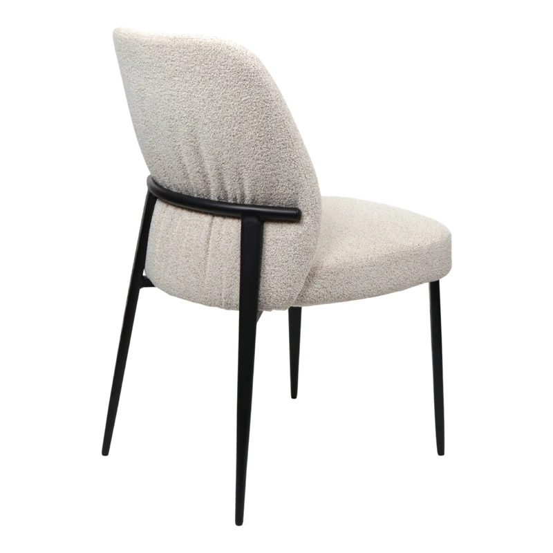 Chaise de salle à manger rembourrée en tissu et métal noir - Trench