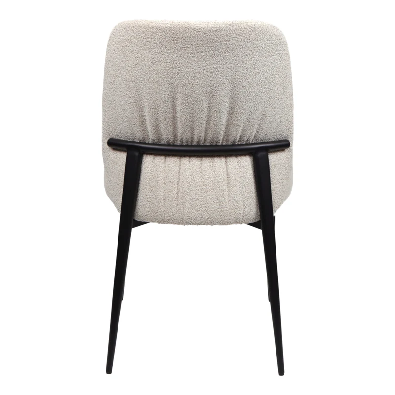 Chaise de salle à manger rembourrée en tissu et métal noir - Trench