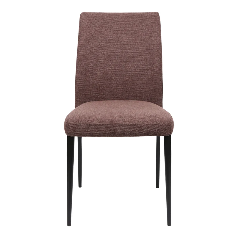 Chaise de salle à manger rembourrée en tissu et métal noir mat - Denny