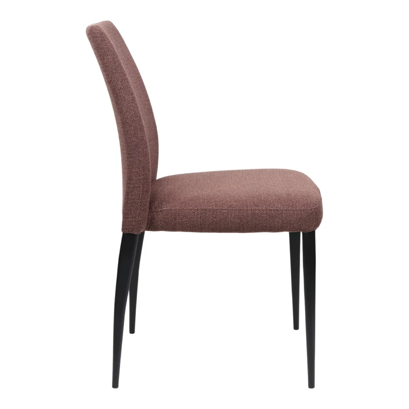 Chaise de salle à manger rembourrée en tissu et métal noir mat - Denny