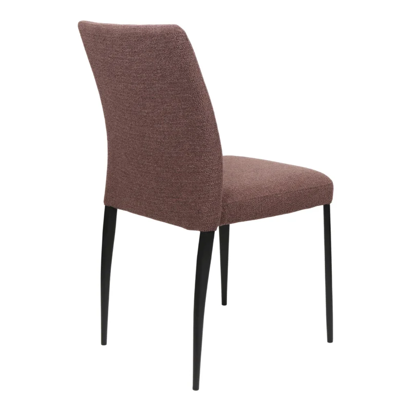 Chaise de salle à manger rembourrée en tissu et métal noir mat - Denny