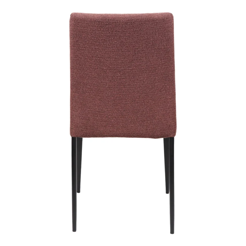 Chaise de salle à manger rembourrée en tissu et métal noir mat - Denny