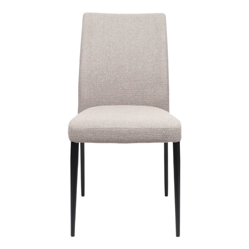 Chaise de salle à manger rembourrée en tissu et métal noir mat - Denny
