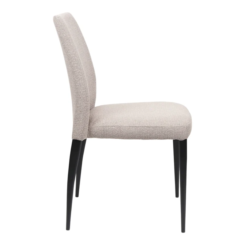 Chaise de salle à manger rembourrée en tissu et métal noir mat - Denny