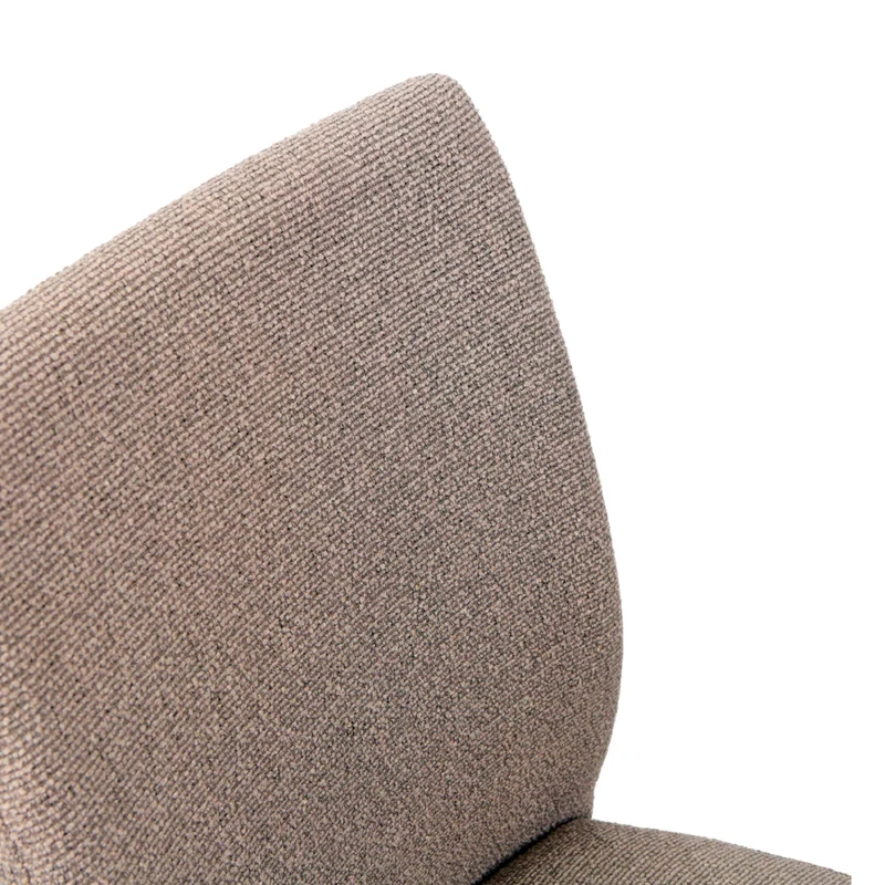 Chaise de salle à manger rembourrée en tissu et métal noir mat - Denny