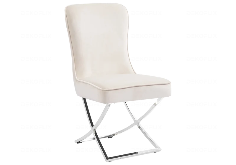 Chaises velours beige argenté avec anneau - Ursi x2