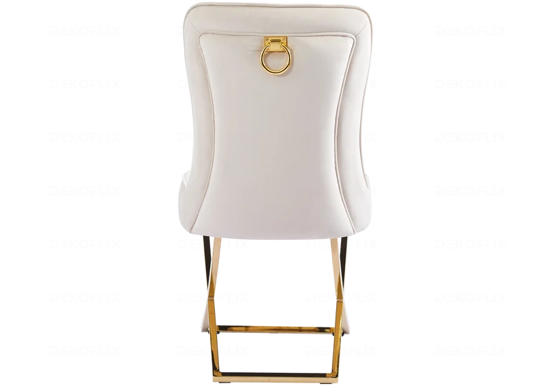 Chaises velours beige doré avec anneau - Ursi x2