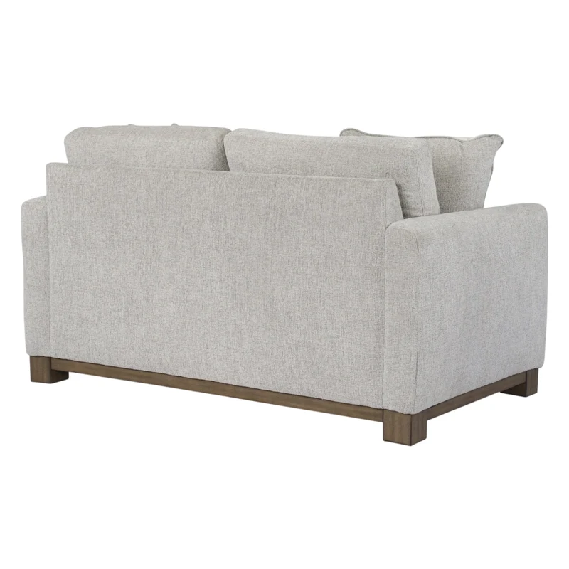 Causeuse en tissu gris pâle avec coussins - MarinaMae