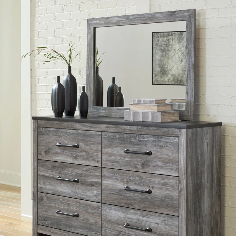 Miroir de bureau en bois/MDF gris foncé - Bronyan