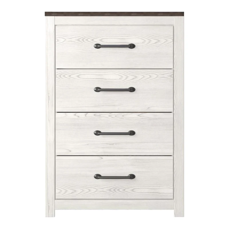 Commode à 4 tiroirs en bois/placage bicolore - Gerridan