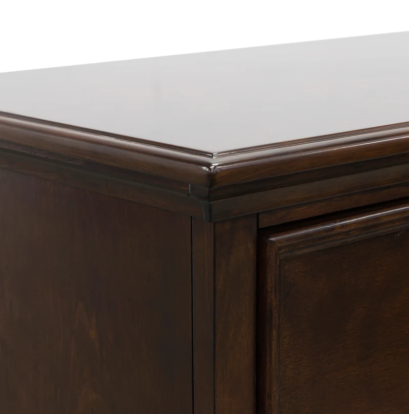 Commode à 5 tiroirs en bois/placage brun foncé - Danabrin