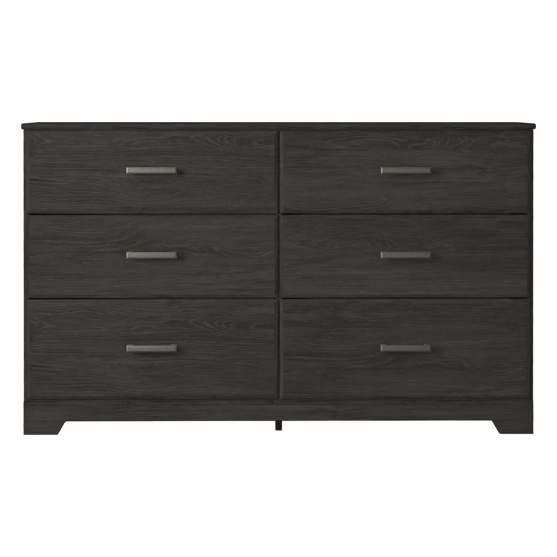 Bureau à 6 tiroirs en bois/placage noir - Belachime