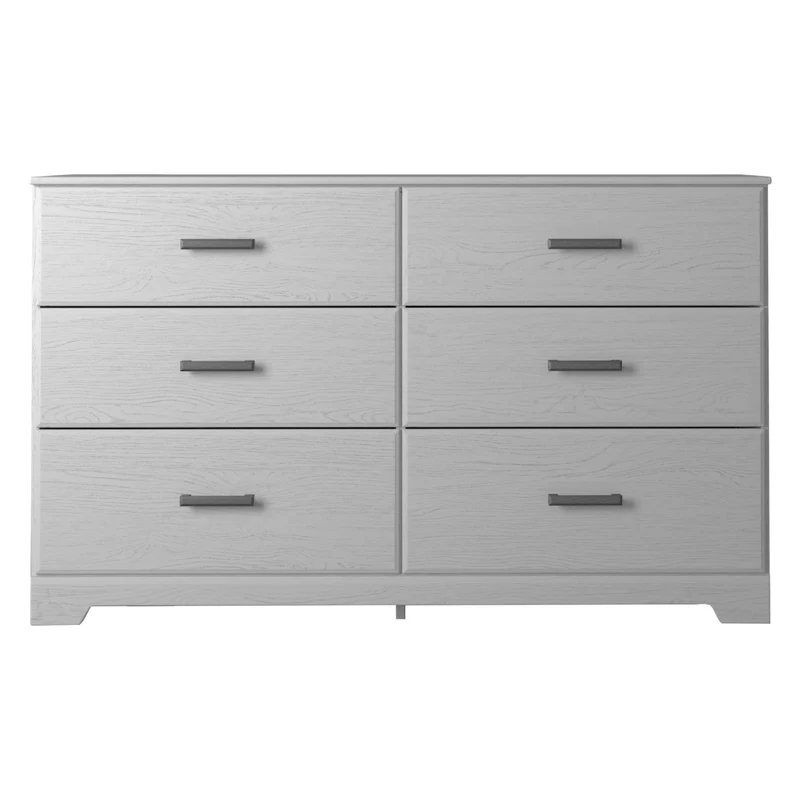 Bureau à 6 tiroirs en bois/placage blanc - Stelsie