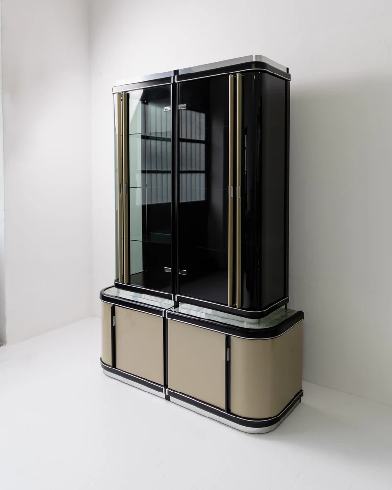 1950s Art Deco Bar Cabinet in Lacquered Wood