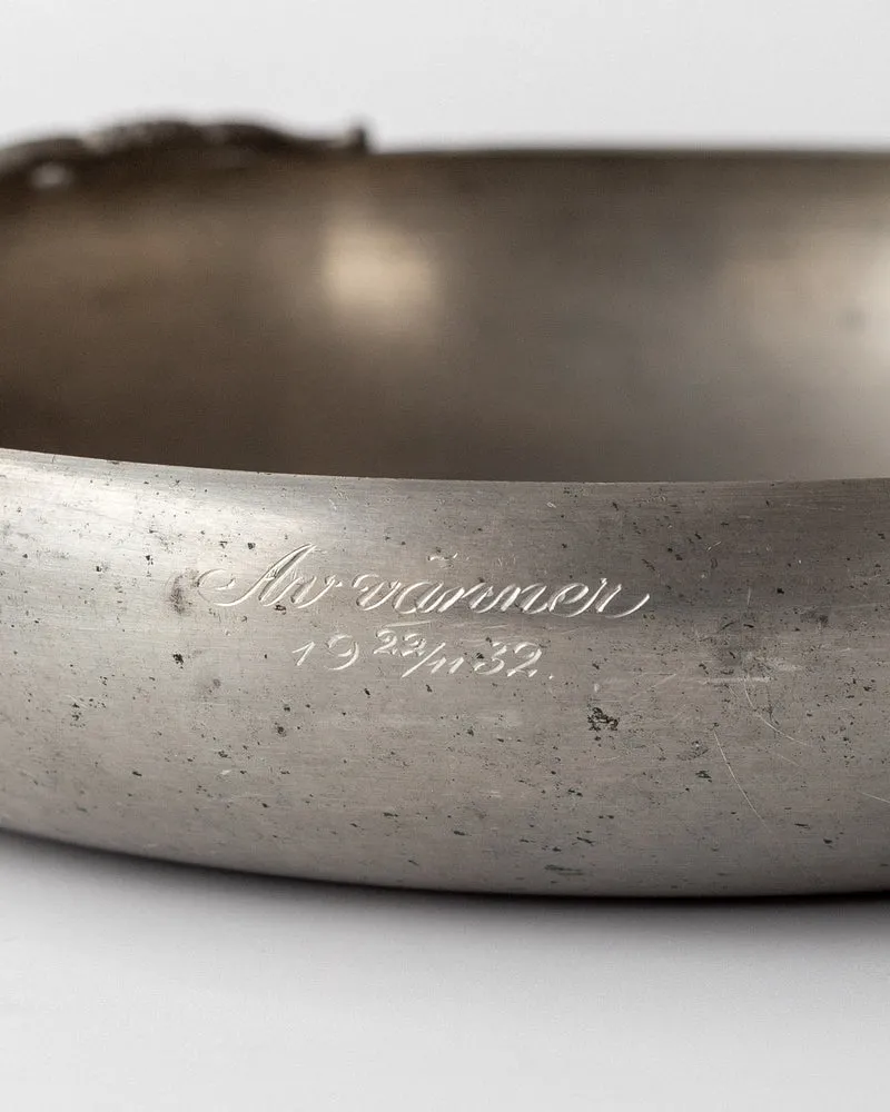 Art Deco Pewter Bowl by Sylvia Stave, Sweden, 1932