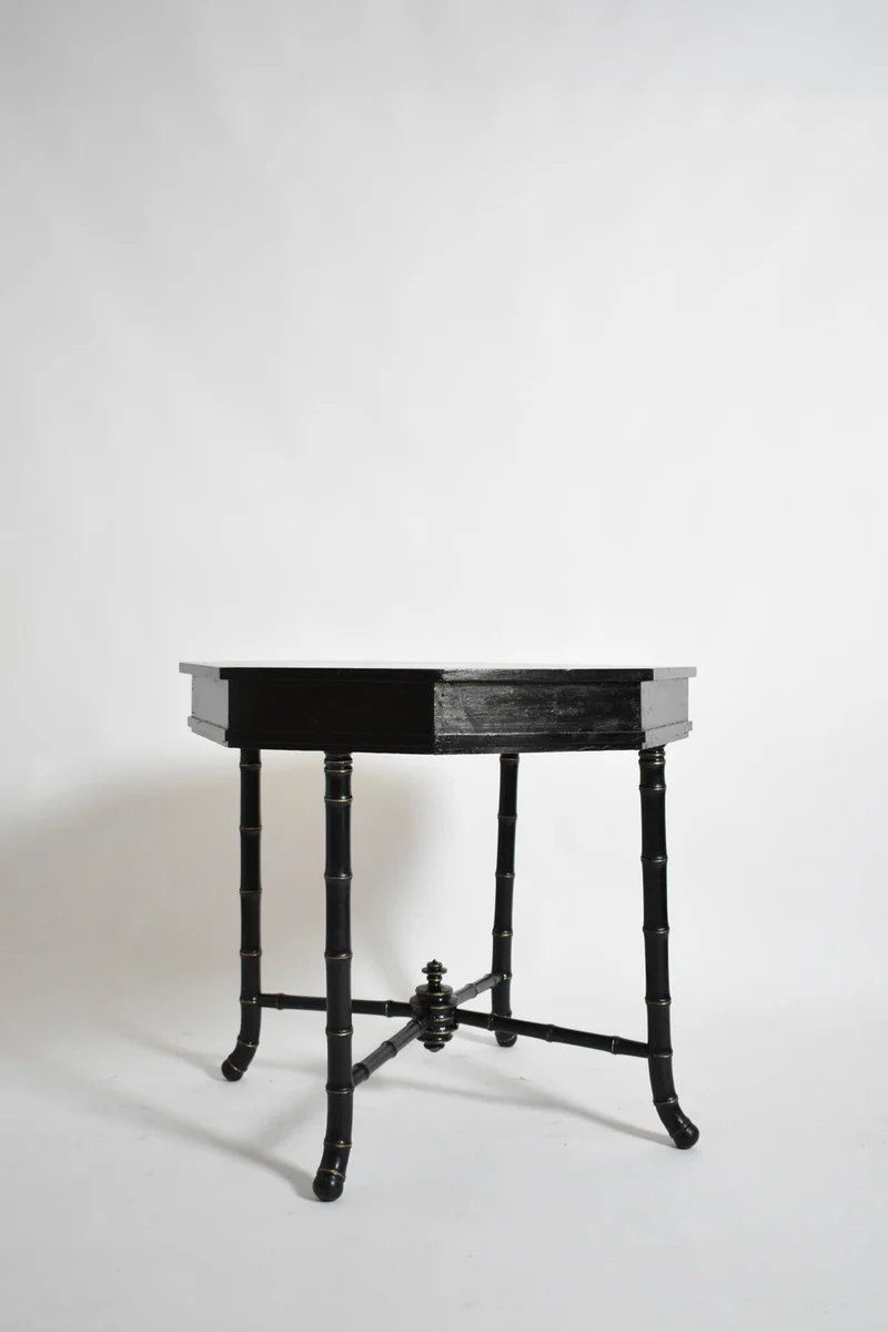 Faux bamboo octogonal table, 1910s
