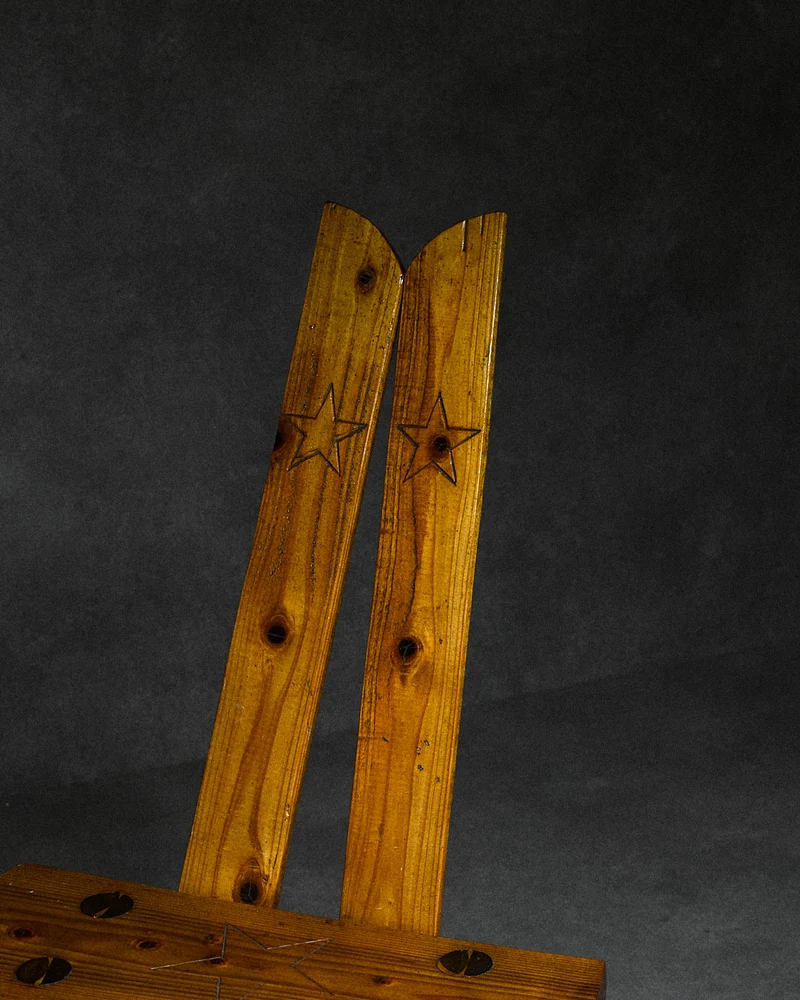 Set of 4 Folk-art Pine Chairs from the Italian Alps
