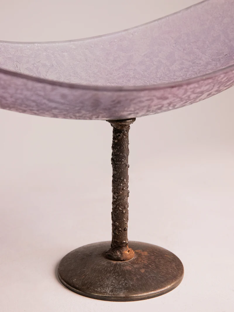 Vintage Janusz Tadeusz Bielski Footed Bowl in Metal and Glass