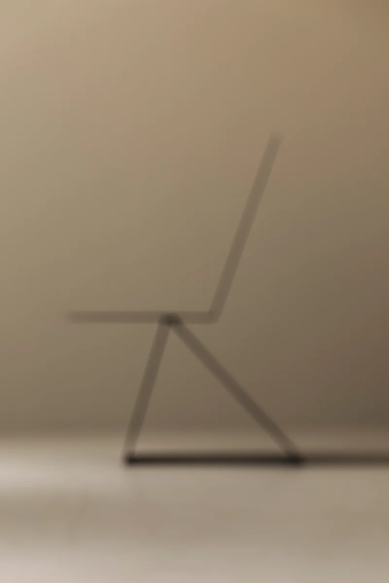 Prototype Modernist architectural side chair in folded sheet steel, 1980s