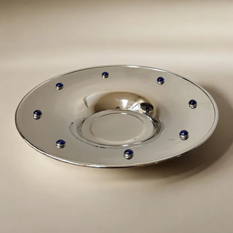 Decorative Dish with Cobalt Accents, 60s/70s