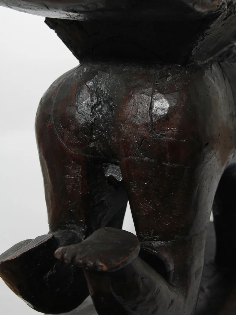 Large African Ashanti Figural Stool