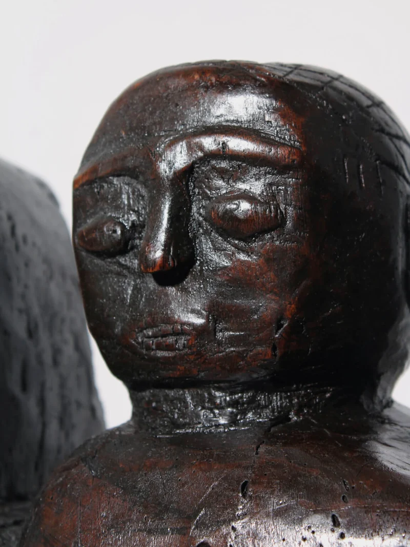Large African Ashanti Figural Stool