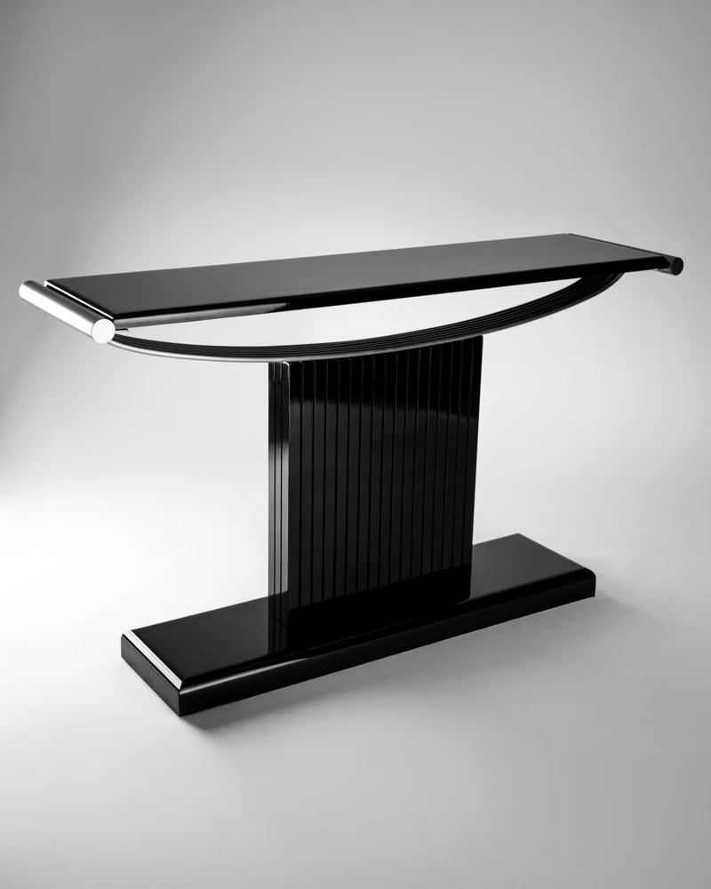 Console "The Portico" | Stainless Steel & Lacquered Wood